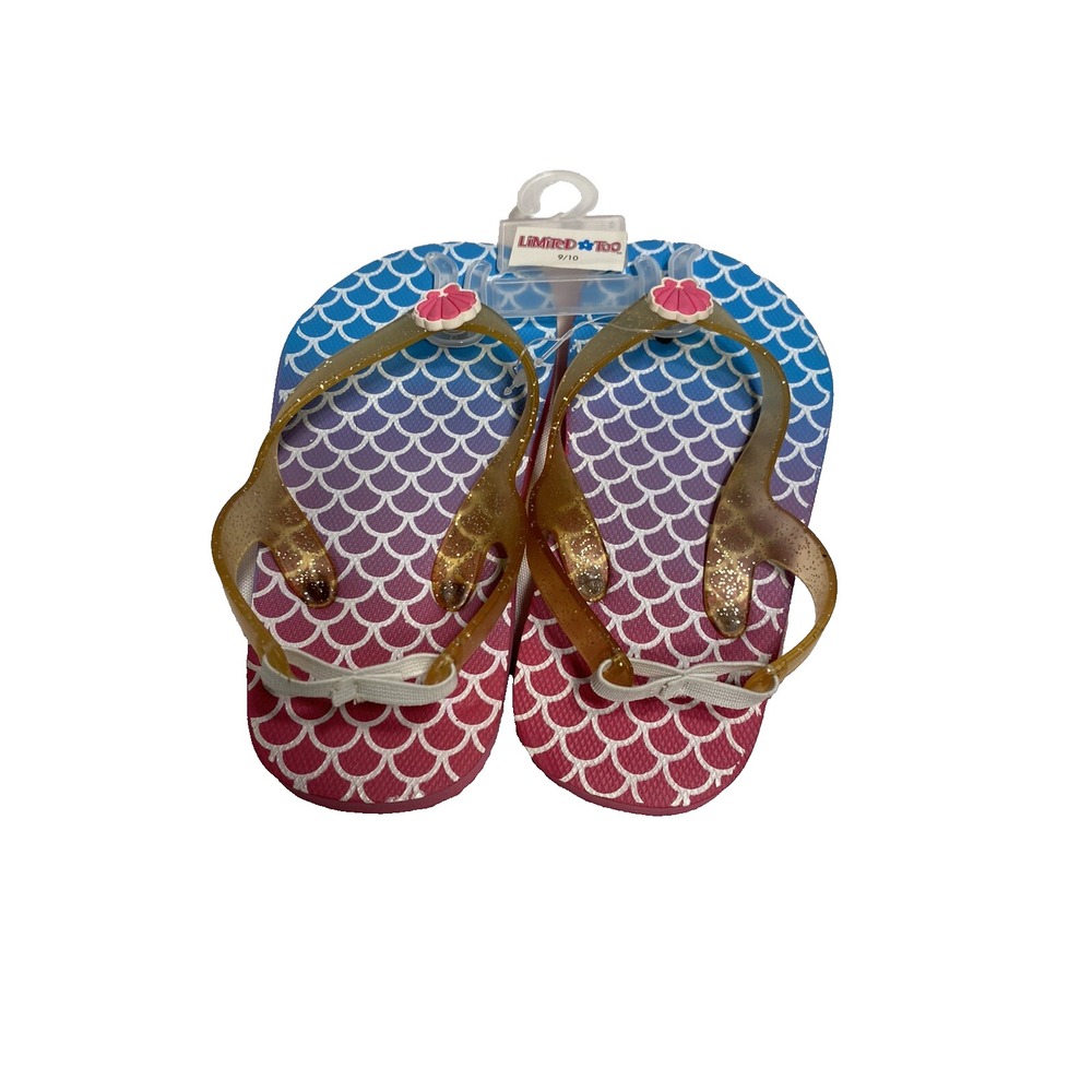 NEW limited too toddler girls flip flops‎ with straps size 9 - 10